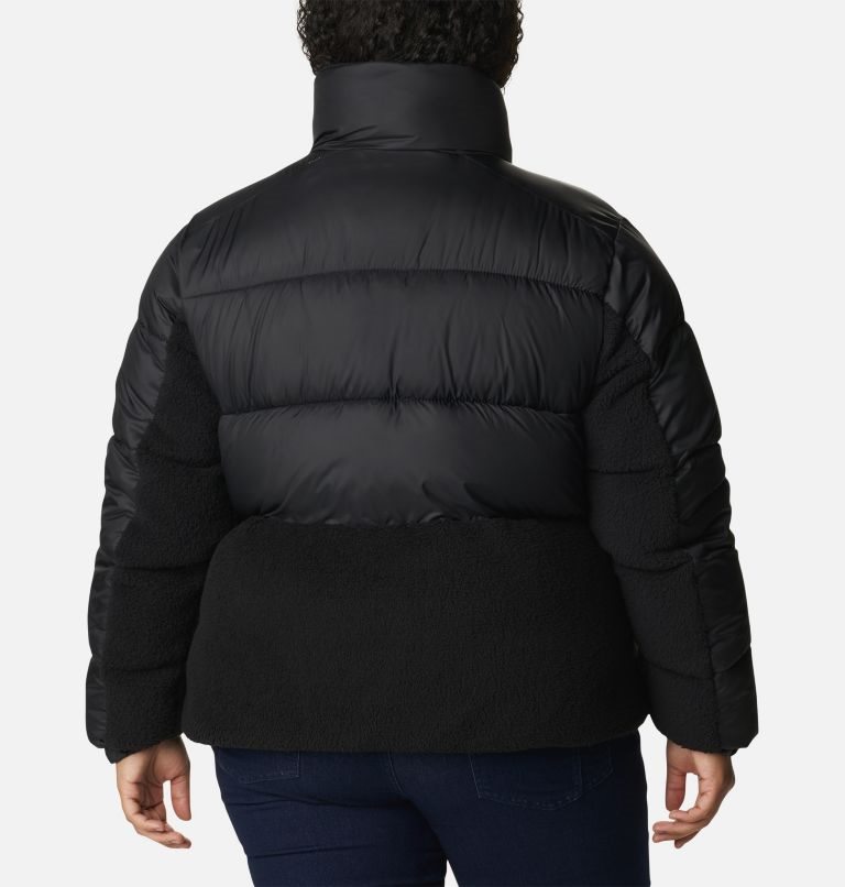 Women's Columbia Leadbetter Point Sherpa Hybrid Jackets Black | Plus Size CA-Y6301